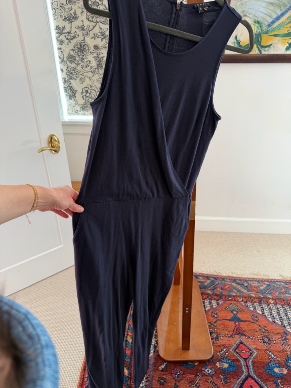 Theory Navy Sleeveless Jumpsuit